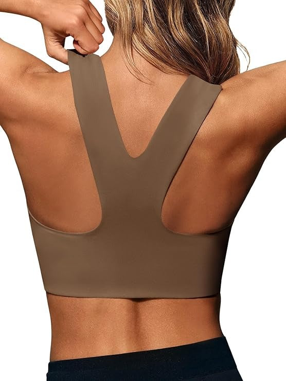 Womens Buttery Soft Square Neck Sports Bras Longline Yoga Workout Running Crop Tops