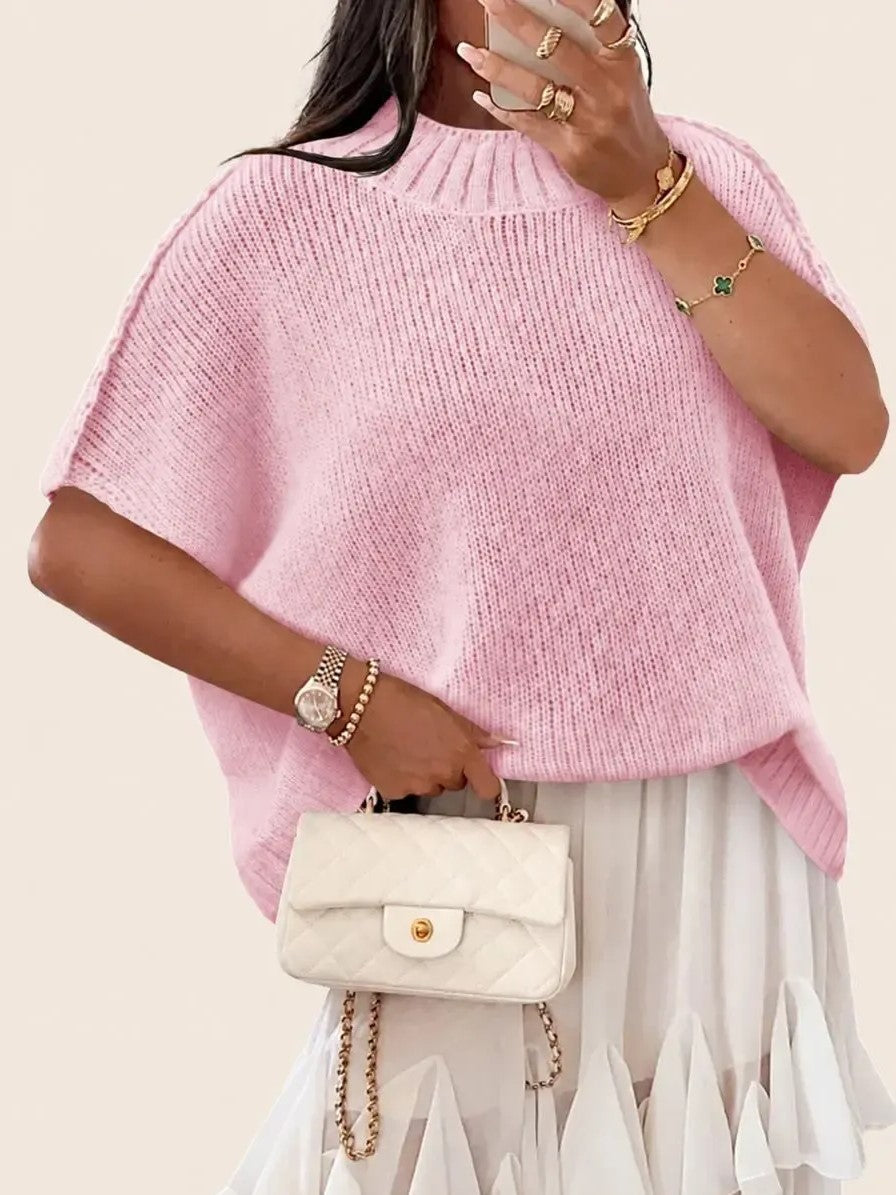 Women's Oversized Batwing Half Sleeve Sweater