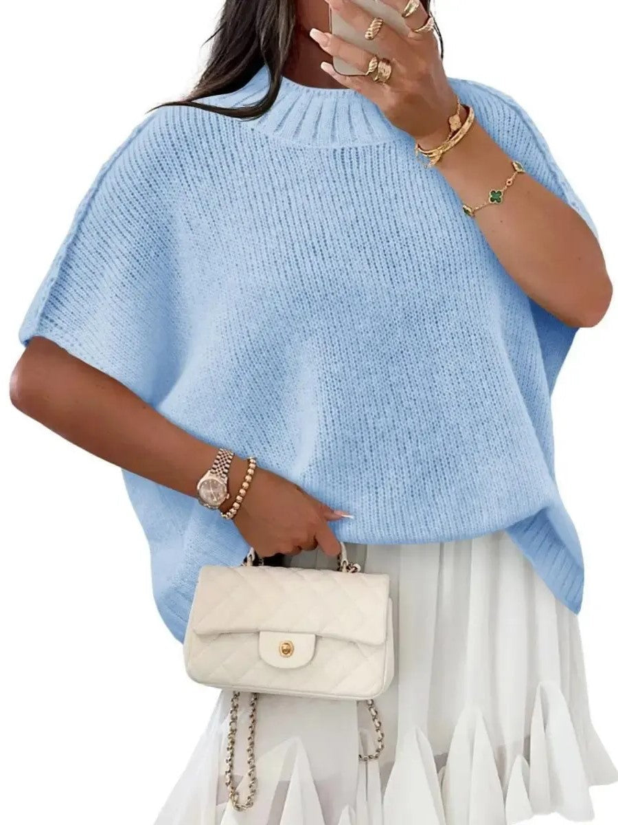 Women's Oversized Batwing Half Sleeve Sweater
