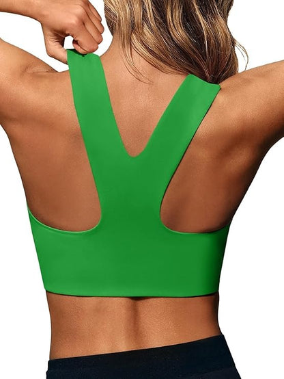 Womens Buttery Soft Square Neck Sports Bras Longline Yoga Workout Running Crop Tops