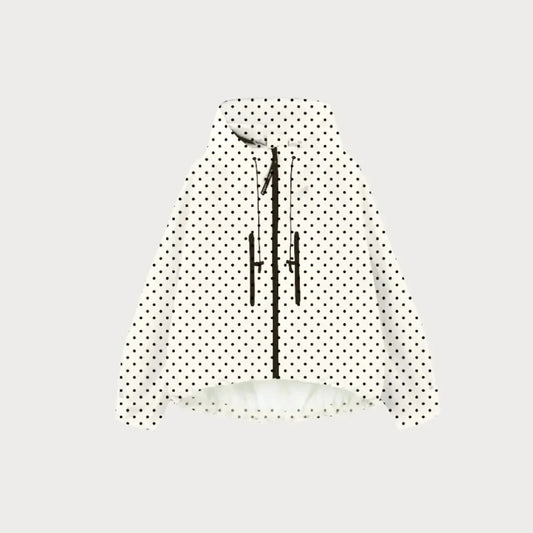 Women's Oversized Pleated Hem Rain Jacket With Hooded