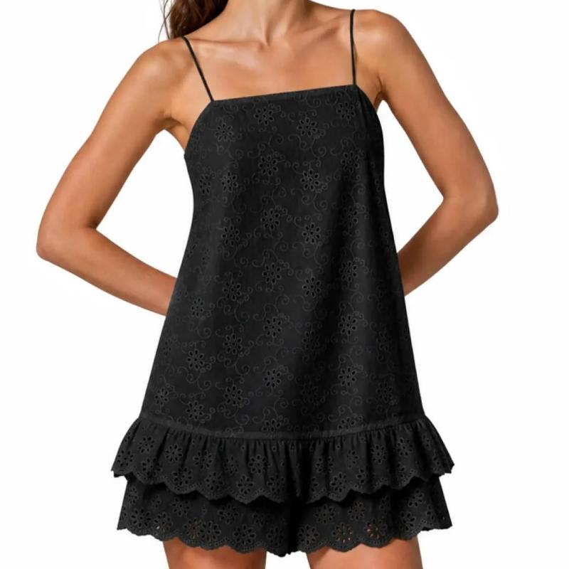 Women's Spaghetti Strap Fitted Bohemian Cotton Blend Overalls