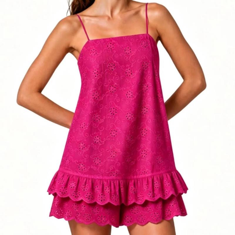 Women's Spaghetti Strap Fitted Bohemian Cotton Blend Overalls