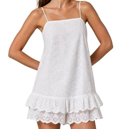 Women's Spaghetti Strap Fitted Bohemian Cotton Blend Overalls