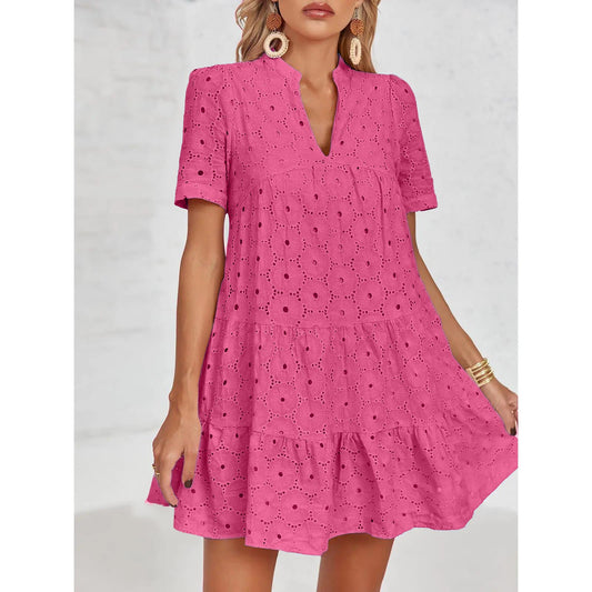 Women’s Lace Dresses Eyelet Casual Flowy Babydoll Swing