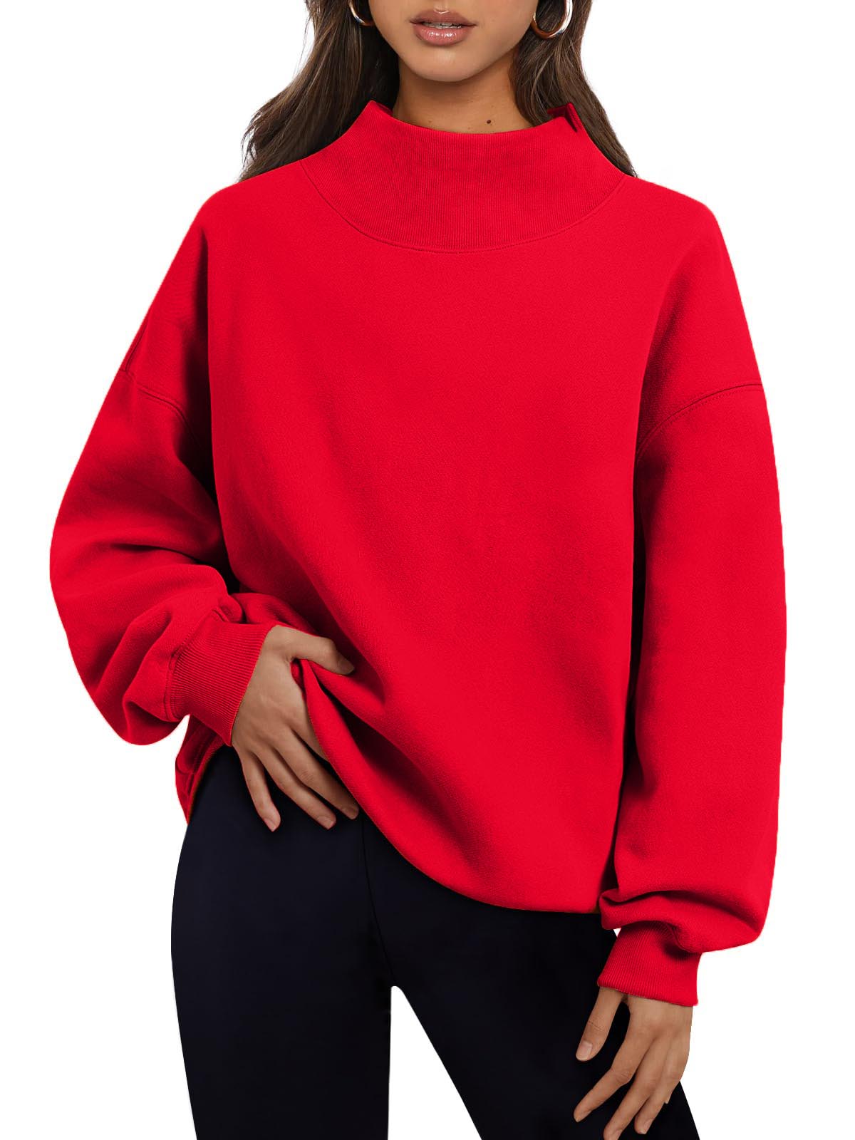 Women's Half Turtleneck Fleece Casual Sweatshirt