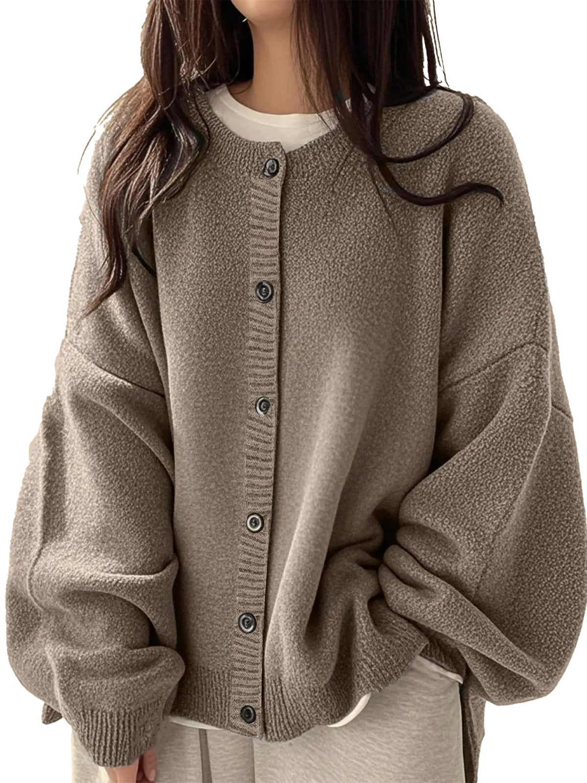 Women's Oversized Cardigan Casual Long Sleeve Button Down Knit Sweater