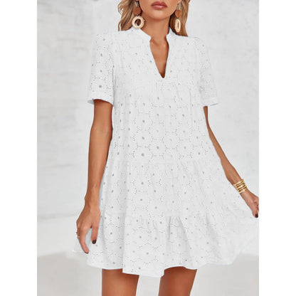 Women’s Lace Dresses Eyelet Casual Flowy Babydoll Swing